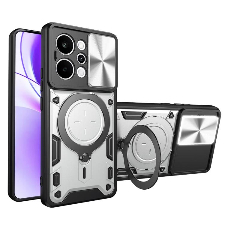CD Texture Sliding Camshield Magnetic Holder Phone Case, For Realme P4 Power 5G, For Realme 16 Pro / 16 Pro+ 5G, For Realme 15x 5G, For Realme P3 5G / 14 5G Global, For Realme P3 Ultra 5G India, For Realme 14 Pro+ 5G, For Realme C75 4G / 14x 5G Global ...