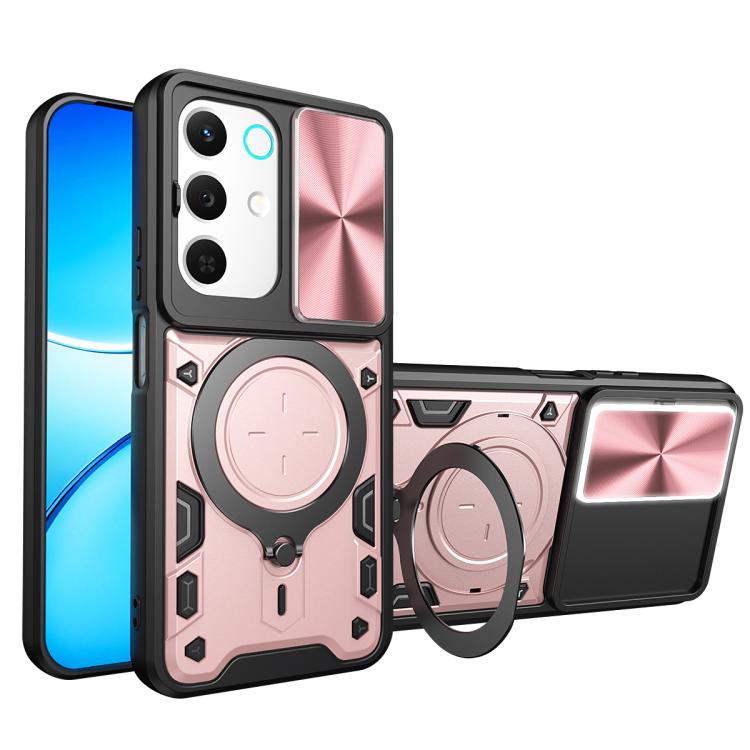 CD Texture Sliding Camshield Magnetic Holder Phone Case, For Realme P4 Power 5G, For Realme 16 Pro / 16 Pro+ 5G, For Realme 15x 5G, For Realme P3 5G / 14 5G Global, For Realme P3 Ultra 5G India, For Realme 14 Pro+ 5G, For Realme C75 4G / 14x 5G Global ...