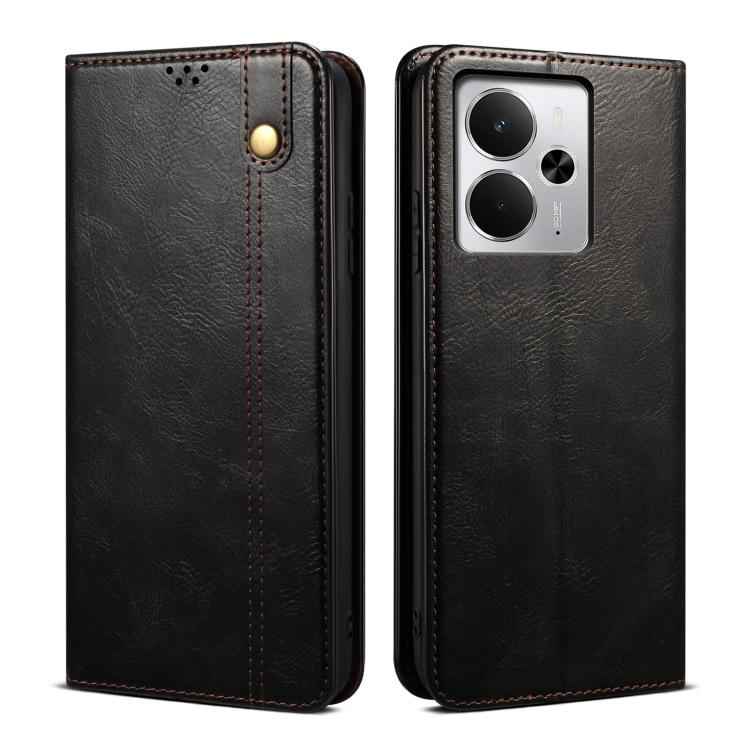 Oil Wax Crazy Horse Texture Leather Phone Case, For Realme 14 5G Global, For Realme P3 Pro, For Realme 14 Pro+ Global, For Realme 14 Pro Global, For Realme Note 60 4G / C61 4G, For Realme 13 Pro 5G Global, For Realme GT 6T 5G Global                    ...