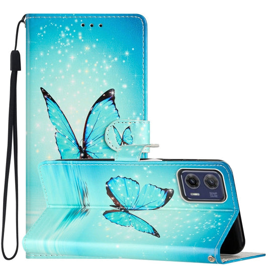 Colored Drawing Leather Phone Case, For Motorola Moto G73, For Motorola Moto E22, For Motorola Moto G32, For Motorola Moto G42