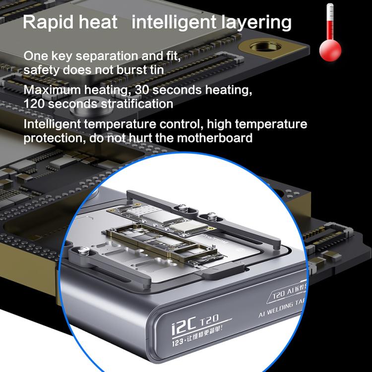 i2C T20 Heating Platform Module, For iPhone 17 Series, For iPhone 16 Series, For iPhone 15 Series, For iPhone 14 Series, For iPhone 13 Series, For iPhone 12 Series, For iPhone X / 11 Series, For Universal Series