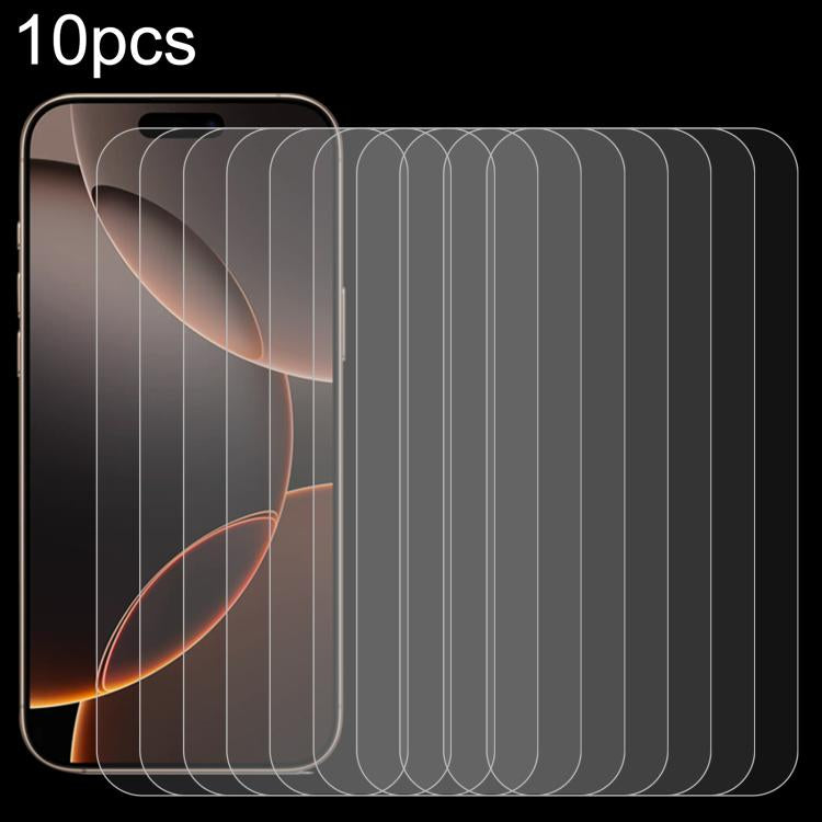 10pcs 0.26mm 9H 2.5D High Aluminum Tempered Glass Film, For iPhone 18 Pro / 17 Pro / 17, For iPhone 18 Pro Max / 17 Pro Max, For iPhone Air, For iPhone 16 Pro Max, For iPhone 16 Pro, For iPhone 16 Plus, For iPhone 16, For iPhone 15 Plus / 15 Pro Max   ...