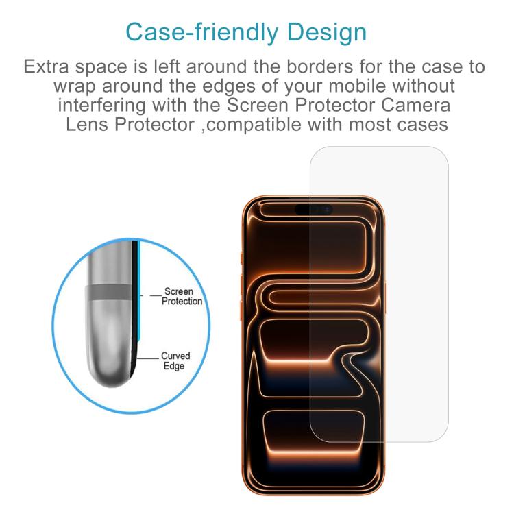 50pcs 0.26mm 9H 2.5D High Aluminum Tempered Glass Film, For iPhone 17 Pro Max, For iPhone 17 Pro / 17, For iPhone Air, For iPhone 16 Pro Max, For iPhone 16 Pro, For iPhone 16 Plus, For iPhone 16, For iPhone 15 Plus / 15 Pro Max, For iPhone 15 / 15 Pro