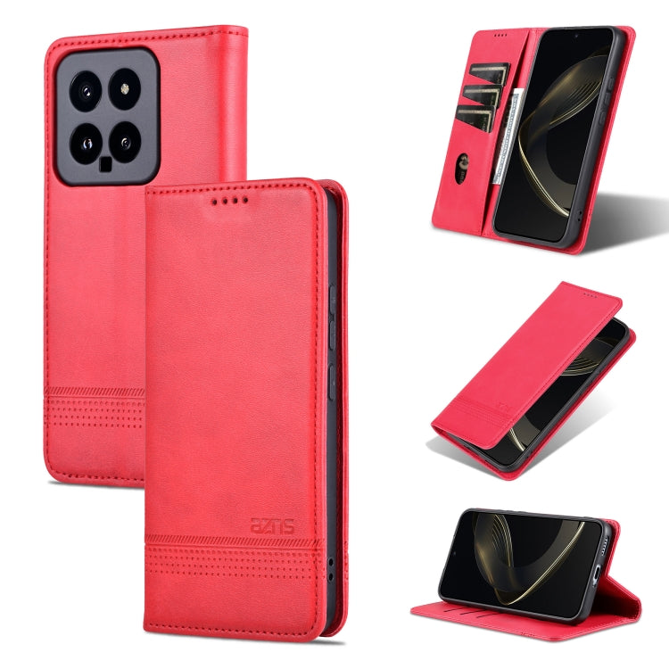 AZNS Magnetic Calf Texture Flip Leather Phone Case, For Xiaomi Redmi Turbo 3, For Xiaomi Redmi Note 13 Pro 4G, For Xiaomi Redmi Note 13 4G, For Xiaomi Redmi K70E, For Xiaomi 14 Ultra, For Xiaomi Redmi 13C / Poco C65, For Xiaomi 14 Pro, For Xiaomi 14
