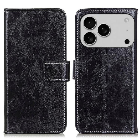 Retro Crazy Horse Texture Horizontal Flip Leather Phone Case, For iPhone 18 Pro / 17 Pro, For iPhone 18 Pro Max / 17 Pro Max, For iPhone 16e / 17e, For iPhone 17, For iPhone Air, For iPhone 16 Pro Max, For iPhone 16 Pro, For iPhone 16 Plus, For iPhone 16
