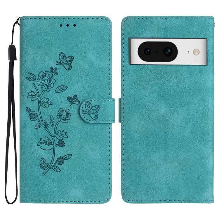 Flower Butterfly Embossing Pattern Leather Phone Case, For Google Pixel 9a, For Google Pixel 8 Pro, For Google Pixel 8, For Google Pixel 7a, For Google Pixel 7 Pro, For Google Pixel 7, For Google Pixel 6a, For Google Pixel 6 Pro
