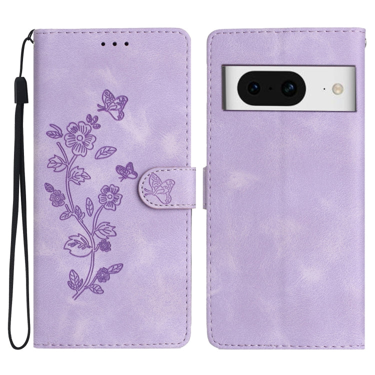 Flower Butterfly Embossing Pattern Leather Phone Case, For Google Pixel 9a, For Google Pixel 8 Pro, For Google Pixel 8, For Google Pixel 7a, For Google Pixel 7 Pro, For Google Pixel 7, For Google Pixel 6a, For Google Pixel 6 Pro