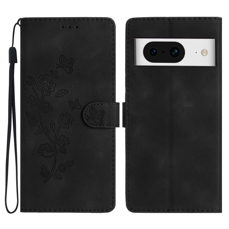 Flower Butterfly Embossing Pattern Leather Phone Case, For Google Pixel 9a, For Google Pixel 8 Pro, For Google Pixel 8, For Google Pixel 7a, For Google Pixel 7 Pro, For Google Pixel 7, For Google Pixel 6a, For Google Pixel 6 Pro