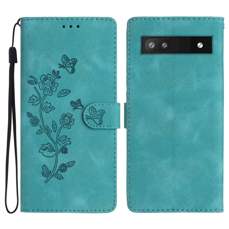 Flower Butterfly Embossing Pattern Leather Phone Case, For Google Pixel 9a, For Google Pixel 8 Pro, For Google Pixel 8, For Google Pixel 7a, For Google Pixel 7 Pro, For Google Pixel 7, For Google Pixel 6a, For Google Pixel 6 Pro