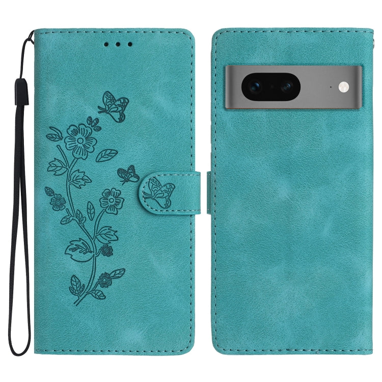 Flower Butterfly Embossing Pattern Leather Phone Case, For Google Pixel 9a, For Google Pixel 8 Pro, For Google Pixel 8, For Google Pixel 7a, For Google Pixel 7 Pro, For Google Pixel 7, For Google Pixel 6a, For Google Pixel 6 Pro