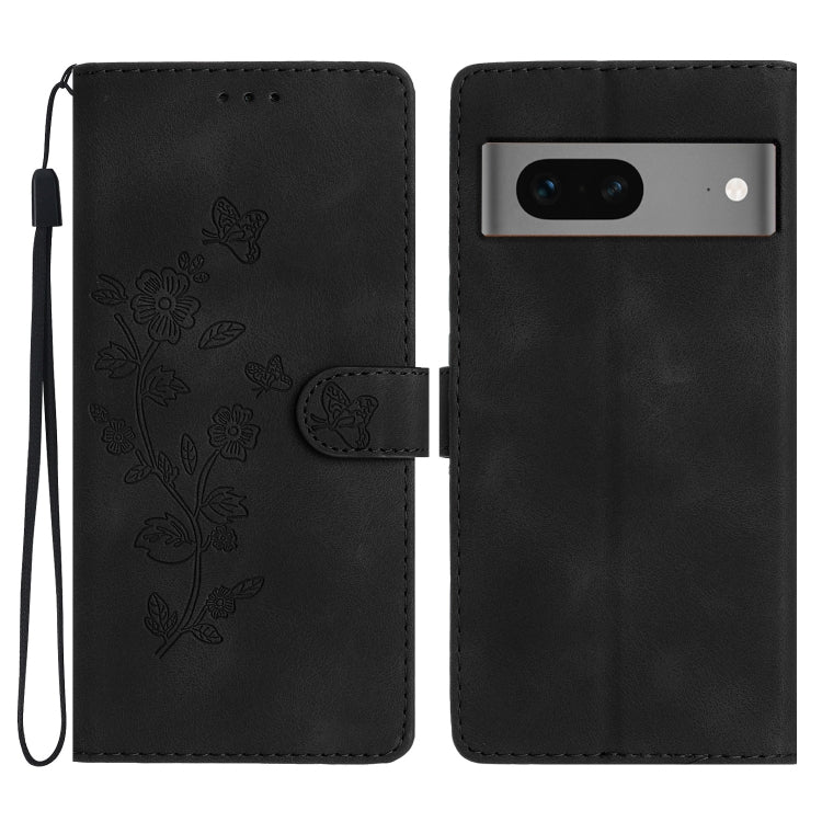 Flower Butterfly Embossing Pattern Leather Phone Case, For Google Pixel 9a, For Google Pixel 8 Pro, For Google Pixel 8, For Google Pixel 7a, For Google Pixel 7 Pro, For Google Pixel 7, For Google Pixel 6a, For Google Pixel 6 Pro