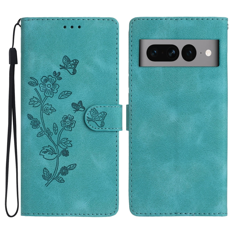 Flower Butterfly Embossing Pattern Leather Phone Case, For Google Pixel 9a, For Google Pixel 8 Pro, For Google Pixel 8, For Google Pixel 7a, For Google Pixel 7 Pro, For Google Pixel 7, For Google Pixel 6a, For Google Pixel 6 Pro