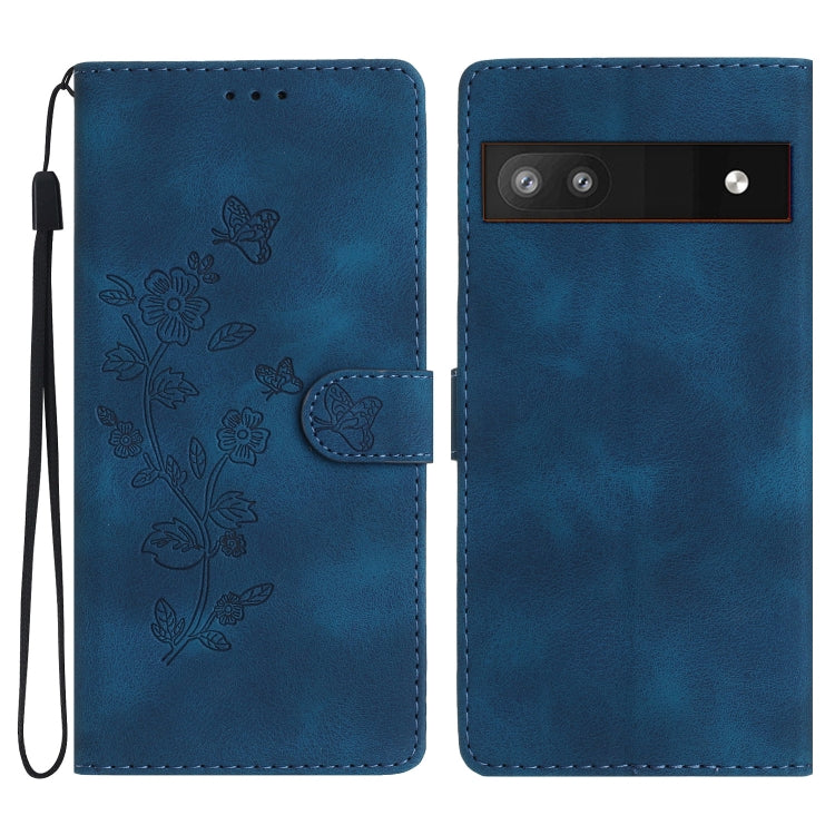 Flower Butterfly Embossing Pattern Leather Phone Case, For Google Pixel 9a, For Google Pixel 8 Pro, For Google Pixel 8, For Google Pixel 7a, For Google Pixel 7 Pro, For Google Pixel 7, For Google Pixel 6a, For Google Pixel 6 Pro