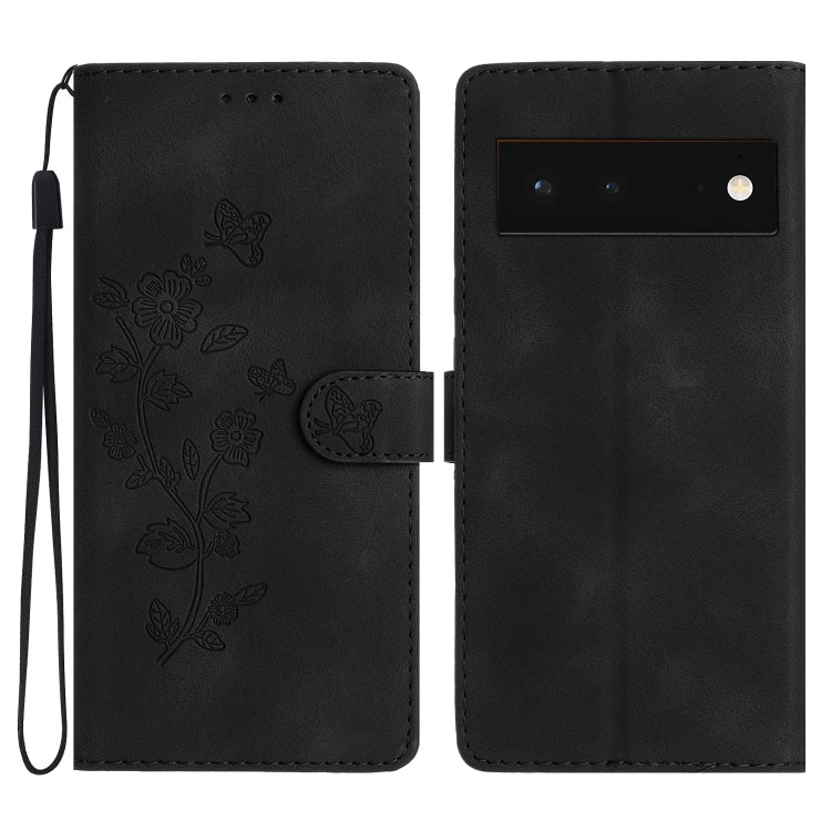 Flower Butterfly Embossing Pattern Leather Phone Case