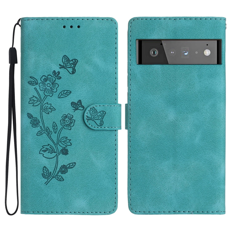 Flower Butterfly Embossing Pattern Leather Phone Case, For Google Pixel 9a, For Google Pixel 8 Pro, For Google Pixel 8, For Google Pixel 7a, For Google Pixel 7 Pro, For Google Pixel 7, For Google Pixel 6a, For Google Pixel 6 Pro