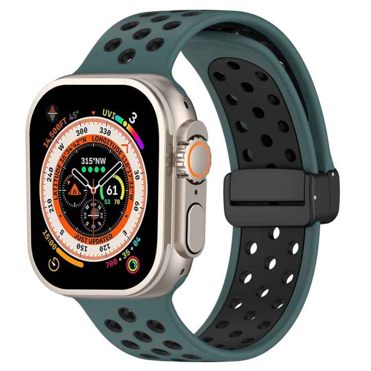 Magnetic Buckle Silicone Watch Band, For Apple Watch Ultra 49mm, For Apple Watch SE 2023 44mm, For Apple Watch SE 2023 40mm