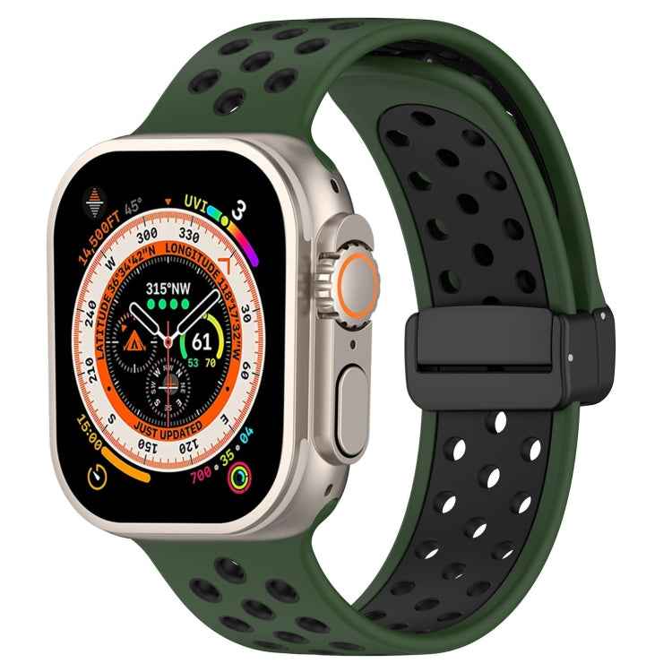 Magnetic Buckle Silicone Watch Band, For Apple Watch Ultra 49mm, For Apple Watch SE 2023 44mm, For Apple Watch SE 2023 40mm