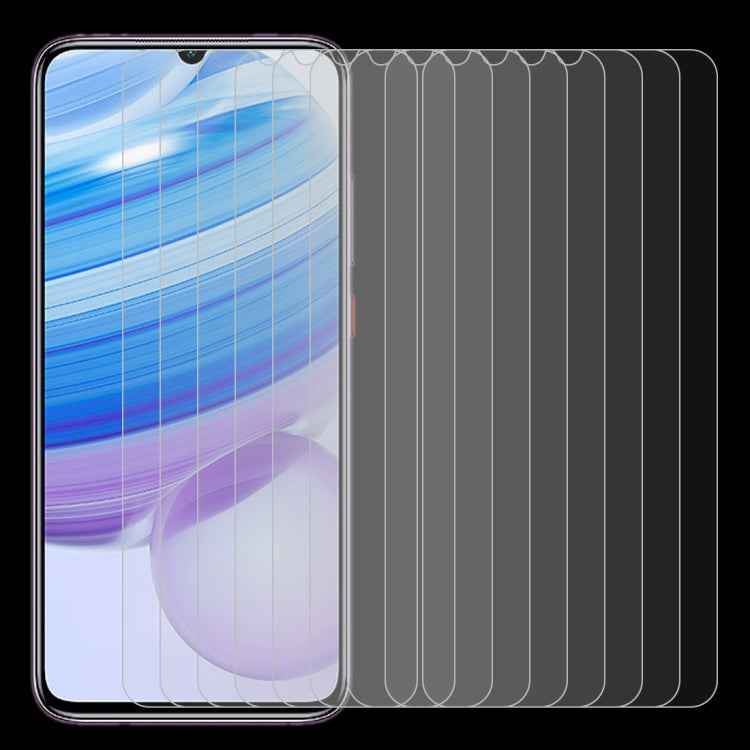 For Xiaomi Redmi 10X 4G 10 PCS Half-screen Transparent Tempered Glass Film