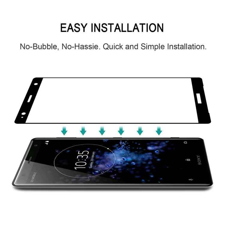 3D Curved Edge Full Screen Tempered Glass Film, For Sony Xperia XZ2, For Sony Xperia XZ2 Compact