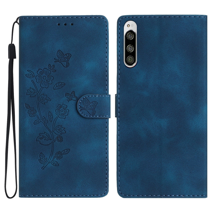 Flower Butterfly Embossing Pattern Leather Phone Case, For Sony Xperia 10 VII, For Sony Xperia 10 VI, For Sony Xperia 1 VI, For Sony Xperia 1 V, For Sony Xperia 10 V, For Sony Xperia 10 IV, For Sony Xperia L4, For Sony Xperia 5