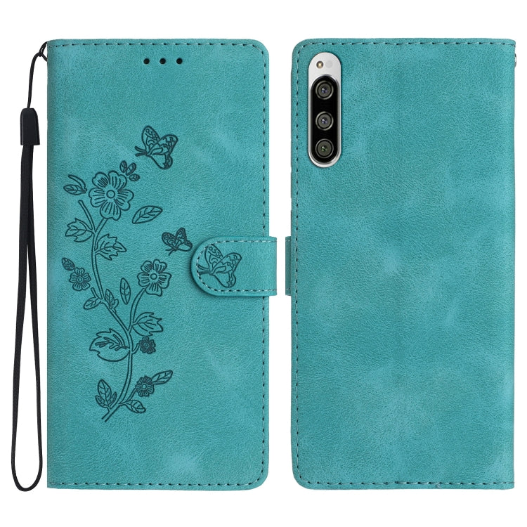 Flower Butterfly Embossing Pattern Leather Phone Case, For Sony Xperia 10 VII, For Sony Xperia 10 VI, For Sony Xperia 1 VI, For Sony Xperia 1 V, For Sony Xperia 10 V, For Sony Xperia 10 IV, For Sony Xperia L4, For Sony Xperia 5