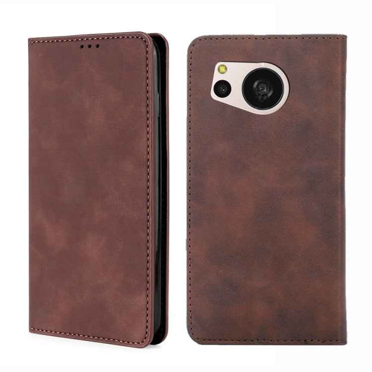 Skin Feel Magnetic Leather Phone Case, For Sharp Aquos R10, For Sharp Aqous wish5, For Sharp Aquos Wish4, For Sharp Aquos R9, For Sharp Aquos Sense 8, For Sharp Aquos R8 Pro SH-51, For Sharp Aquos R8 SH-52D, For Sharp Aqous Wish3