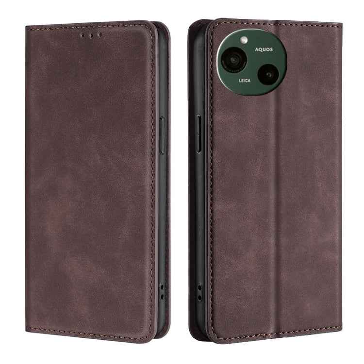 Skin Feel Magnetic Leather Phone Case, For Sharp Aquos R10, For Sharp Aqous wish5, For Sharp Aquos Wish4, For Sharp Aquos R9, For Sharp Aquos Sense 8, For Sharp Aquos R8 Pro SH-51, For Sharp Aquos R8 SH-52D, For Sharp Aqous Wish3