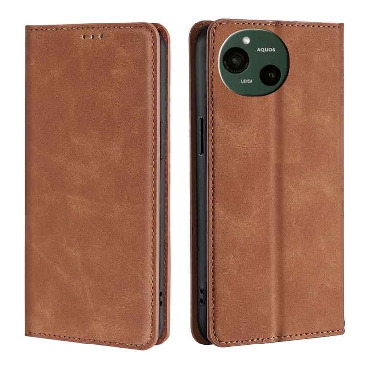 Skin Feel Magnetic Leather Phone Case, For Sharp Aquos R10, For Sharp Aqous wish5, For Sharp Aquos Wish4, For Sharp Aquos R9, For Sharp Aquos Sense 8, For Sharp Aquos R8 Pro SH-51, For Sharp Aquos R8 SH-52D, For Sharp Aqous Wish3