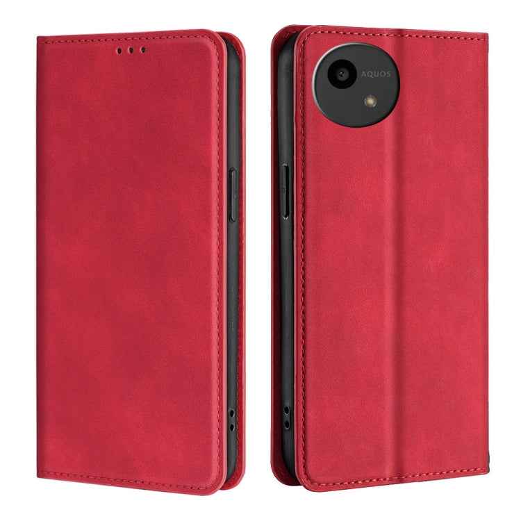 Skin Feel Magnetic Leather Phone Case, For Sharp Aquos R10, For Sharp Aqous wish5, For Sharp Aquos Wish4, For Sharp Aquos R9, For Sharp Aquos Sense 8, For Sharp Aquos R8 Pro SH-51, For Sharp Aquos R8 SH-52D, For Sharp Aqous Wish3