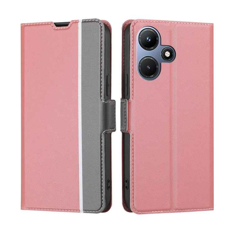 Twill Texture Side Button Leather Phone Case, For Infinix Hot 30i 4G