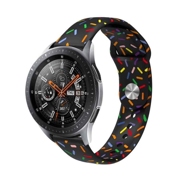 Universal Reverse Buckle Colorful Oval Dot Pattern Silicone Watch Band, 20mm, 22mm