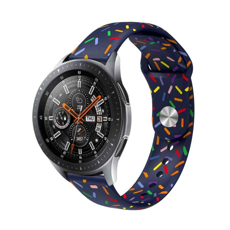 Universal Reverse Buckle Colorful Oval Dot Pattern Silicone Watch Band, 20mm, 22mm