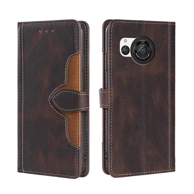 Skin Feel Magnetic Buckle Leather Phone Case, For Sharp Aquos R10, For Sharp Aqous wish5, For Sharp Aqous Wish4, For Sharp Aquos R9, For Sharp Aquos R8 Pro SH-51, For Sharp Aquos R8 SH-52D, For Sharp Aqous Wish3