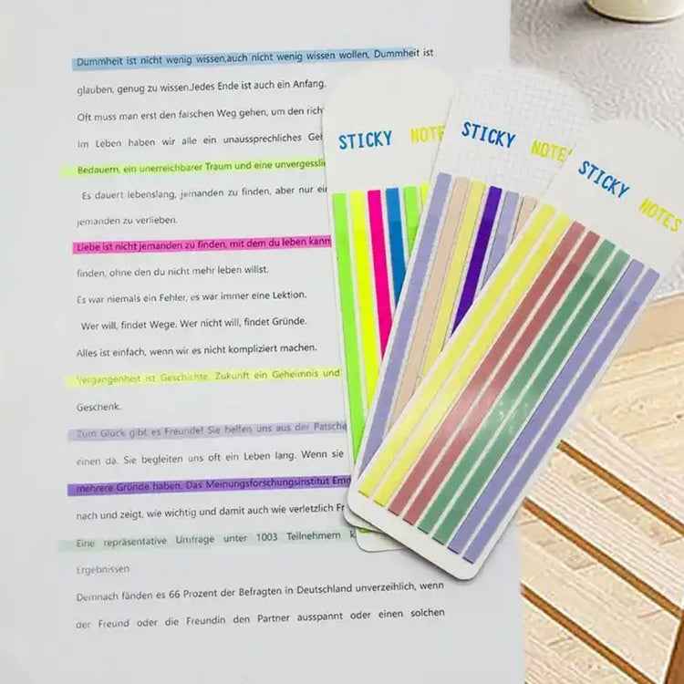 Transparent Strip Color Fluorescent Waterproof Sticky Note Long Strip Index Sticker