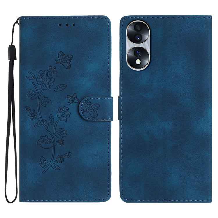 Flower Butterfly Embossing Pattern Leather Phone Case