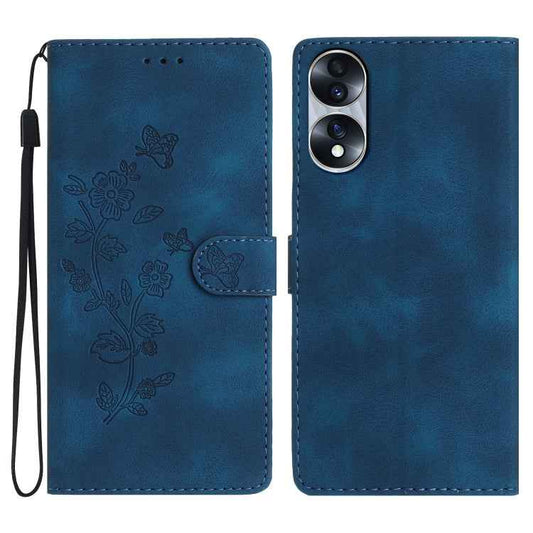 Flower Butterfly Embossing Pattern Leather Phone Case