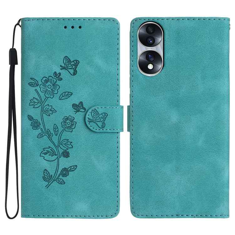 Flower Butterfly Embossing Pattern Leather Phone Case