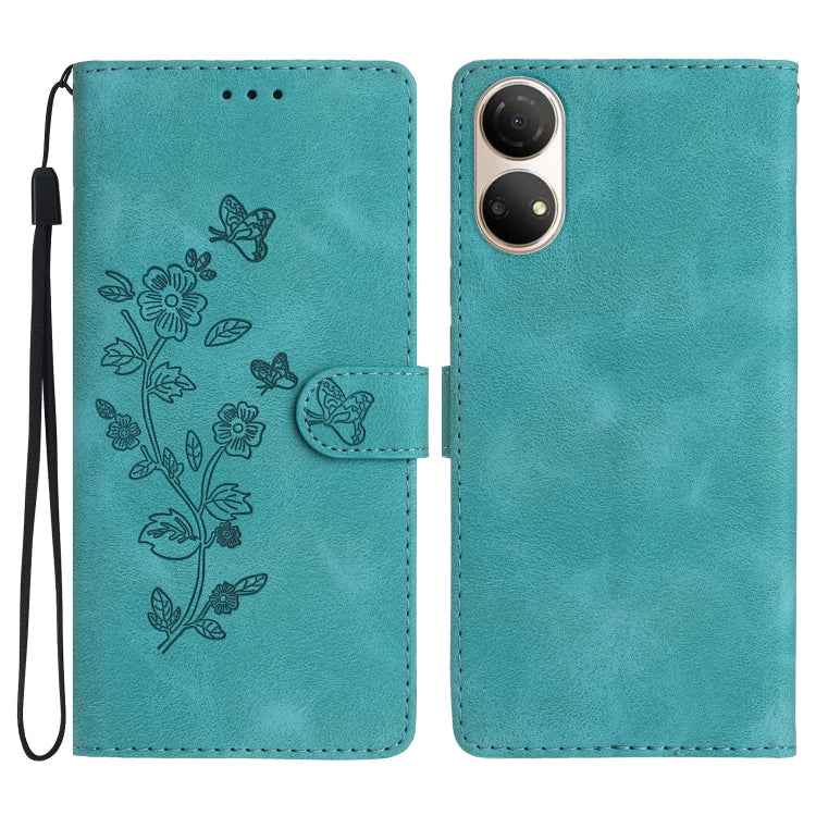 Flower Butterfly Embossing Pattern Leather Phone Case