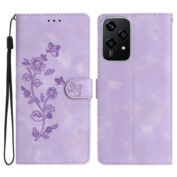 Flower Butterfly Embossing Pattern Leather Phone Case, For Honor 200 Lite Global, For Honor 90 Lite, For Honor 90 Pro, For Honor 90, For Honor 70, For Honor X7 / Play 30 Plus, For Honor X8 / X30i, For Honor 50 Lite