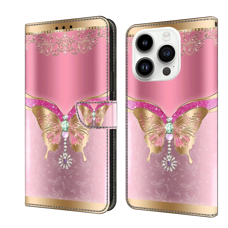 Crystal 3D Shockproof Protective Leather Phone Case, For iPhone 13 / 14, For iPhone 15 Pro