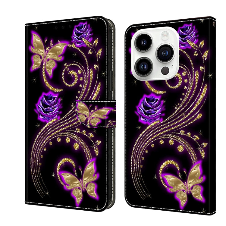 Crystal 3D Shockproof Protective Leather Phone Case, For iPhone 13 / 14, For iPhone 15 Pro