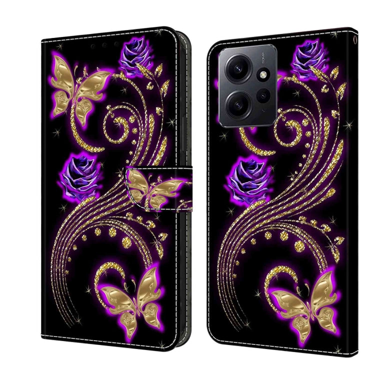Crystal 3D Shockproof Protective Leather Phone Case, For Xiaomi Redmi Note 12 4G, For Xiaomi Redmi Note 12 Pro+