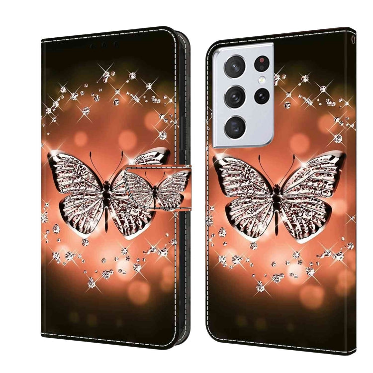 Crystal 3D Shockproof Protective Leather Phone Case, For Samsung Galaxy S21+, For Samsung Galaxy S21 Ultra