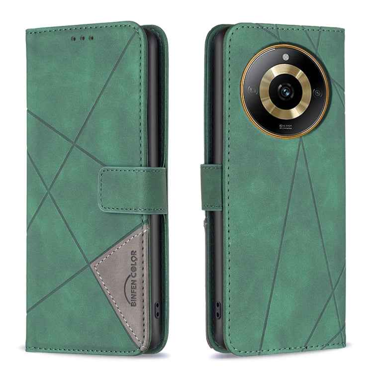 Magnetic Buckle Rhombus Texture Leather Phone Case