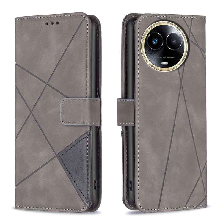 Magnetic Buckle Rhombus Texture Leather Phone Case