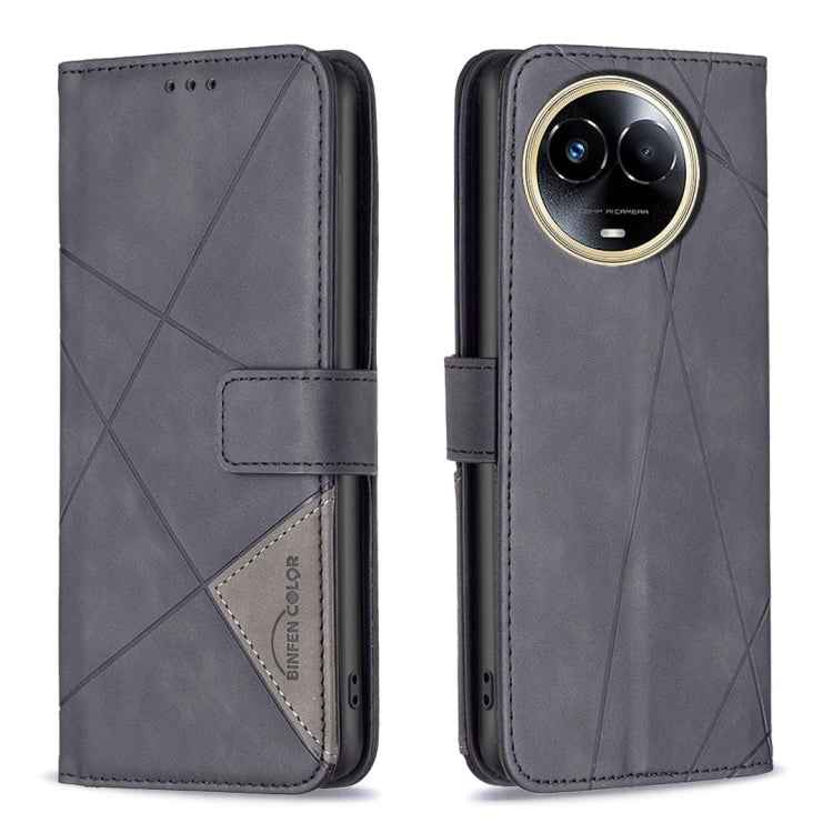 Magnetic Buckle Rhombus Texture Leather Phone Case