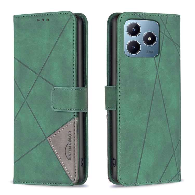Magnetic Buckle Rhombus Texture Leather Phone Case