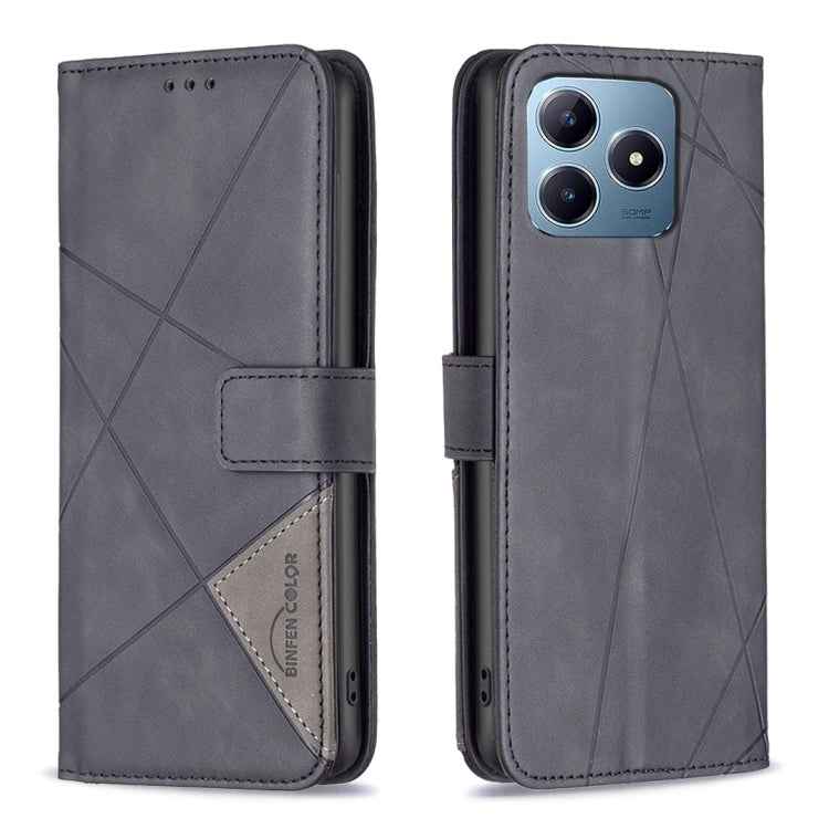 Magnetic Buckle Rhombus Texture Leather Phone Case