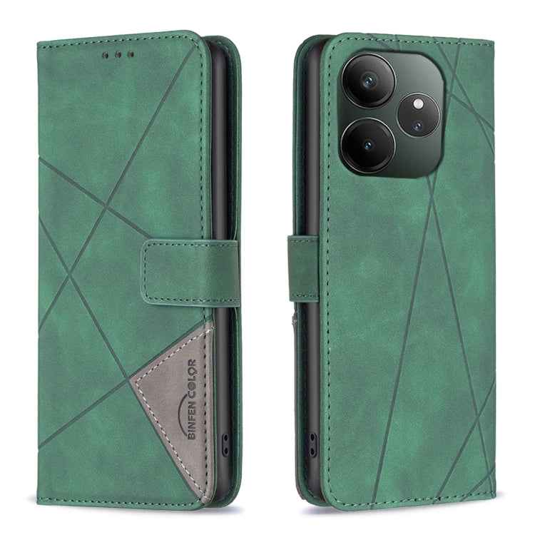 Magnetic Buckle Rhombus Texture Leather Phone Case