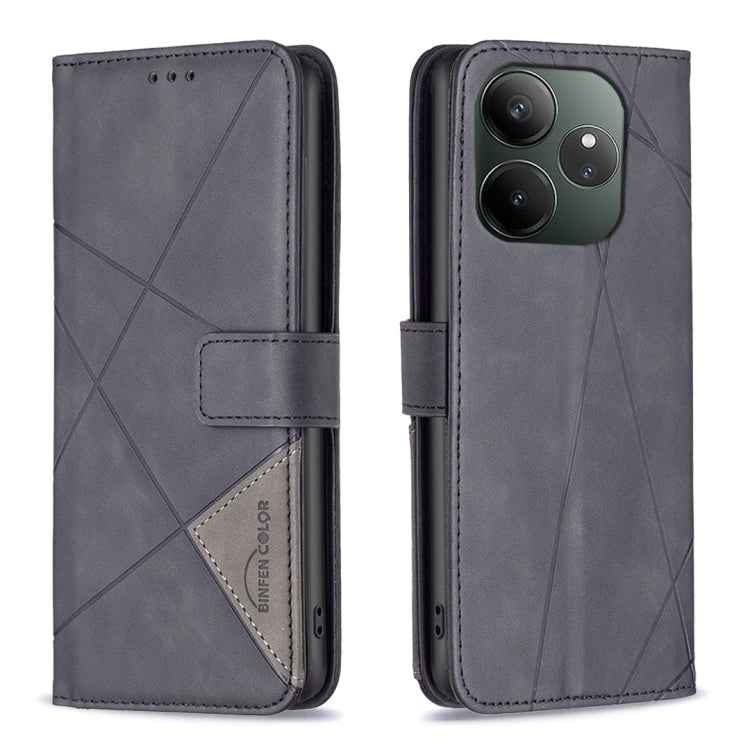 Magnetic Buckle Rhombus Texture Leather Phone Case